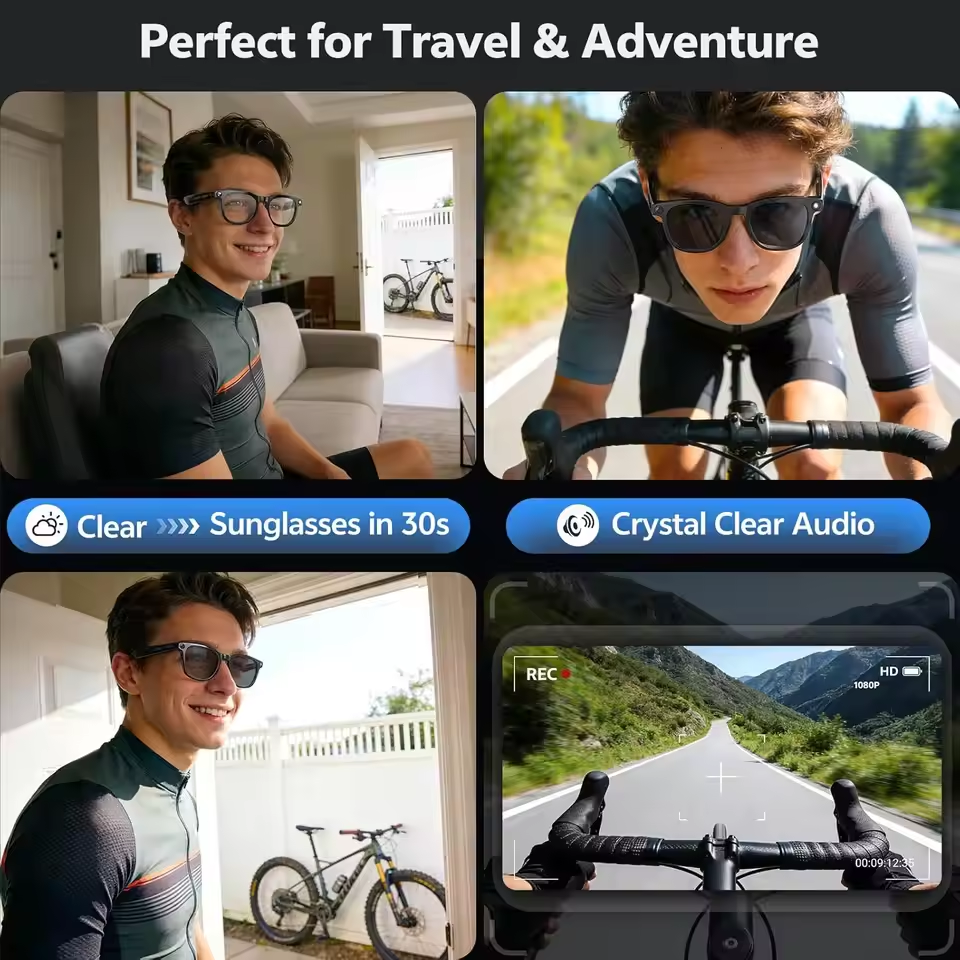 Wireless Smart Camera Glasses  - Audio Music To Video のレビューと価格