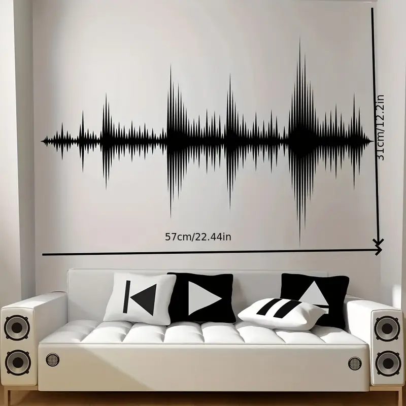 Sound Boeing Wave Wall Sticker - Audio Music Wallpaper のレビューと価格