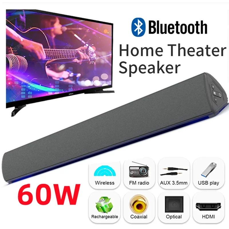 60W Wireless TV PC Soundbar Bl - Audio Music Center のレビューと価格