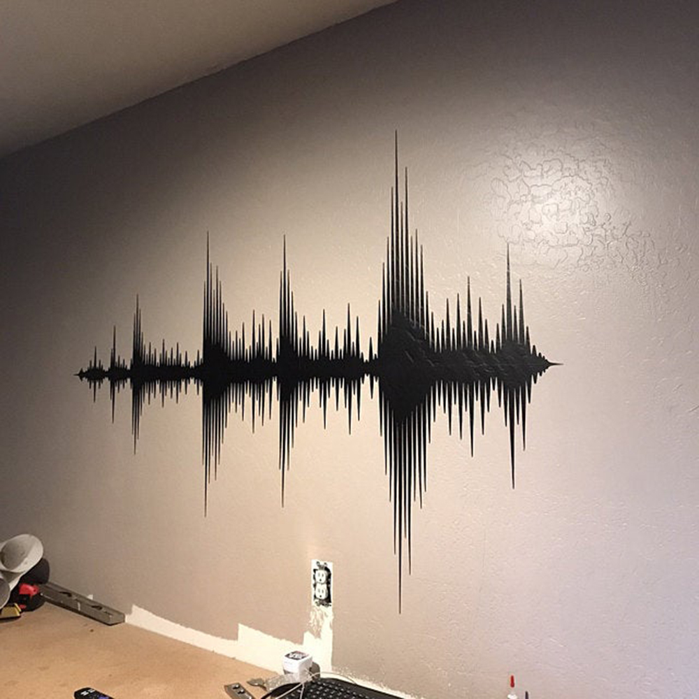 Audio Wave Wall Decal Sound Wa - Audio Music Wallpaper のレビューと価格
