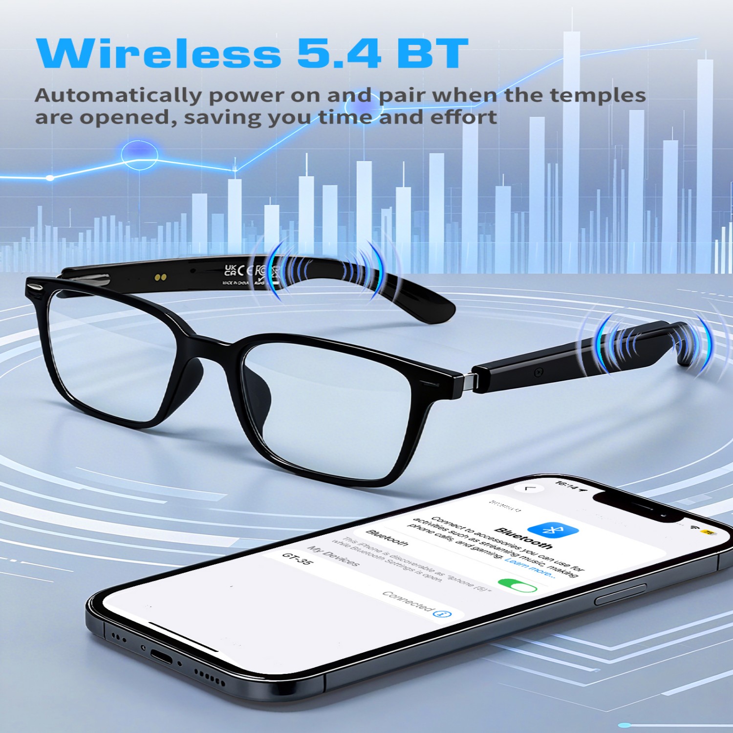 GT35 Smart Glasses with AI Tra - Audio Music Ai のレビューと価格