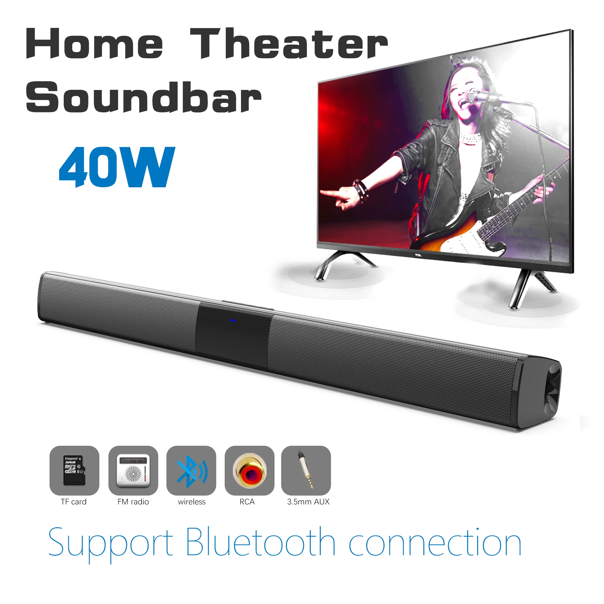 40W High Power Soundbar for TV - Audio Music Center のレビューと価格