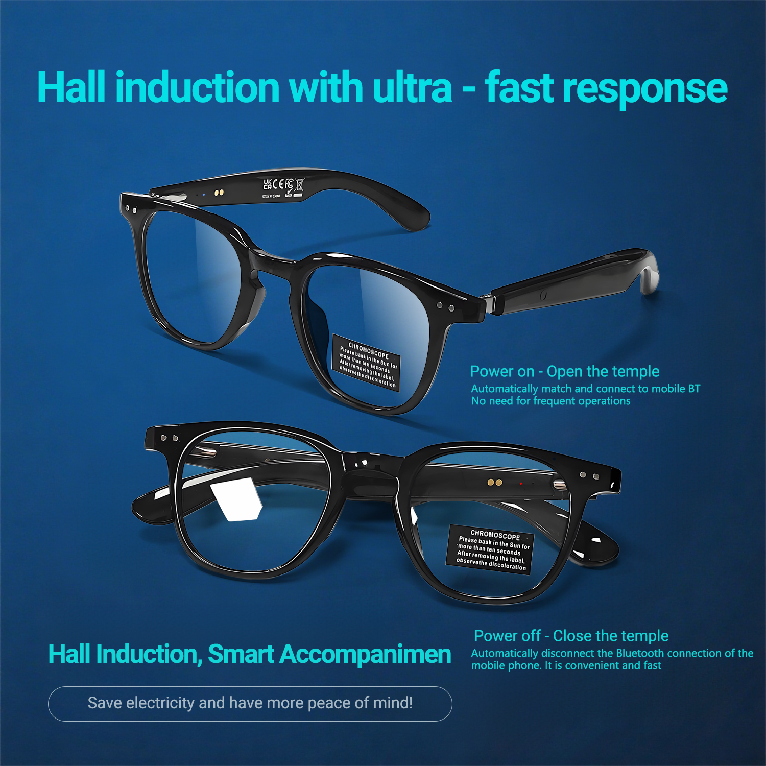 Photochromic Smart Glasses Ant - Audio Music Ai のレビューと価格