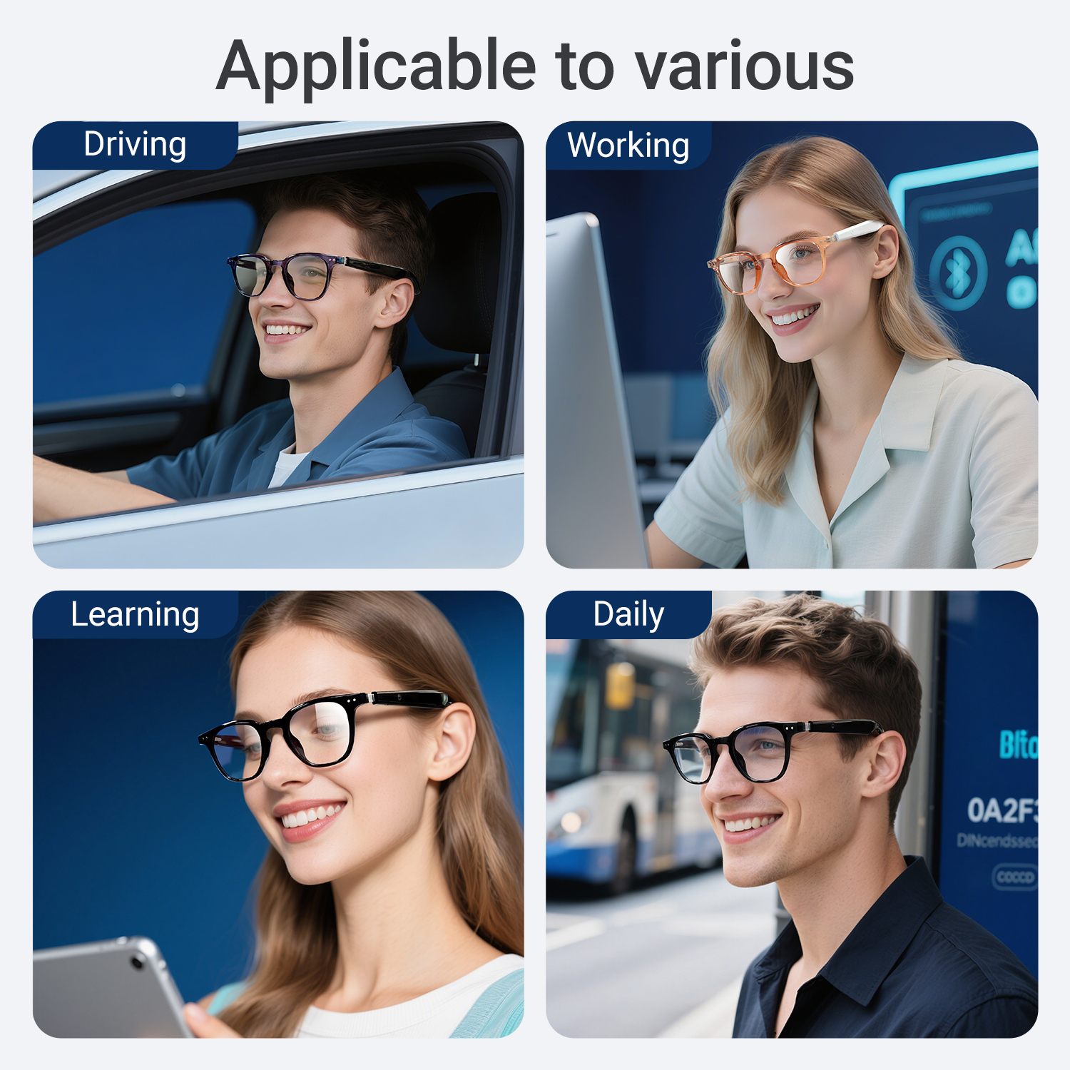 Photochromic Smart Glasses Ant - Audio Music Ai のレビューと価格